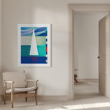 Minimalist Ocean Sail | Canvas - Room Interior 1