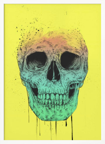 Vibrant Gradient Skull | Poster - White Frame Interior