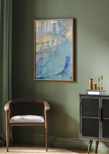 Golden Wavescape | Poster - Room Interior 2