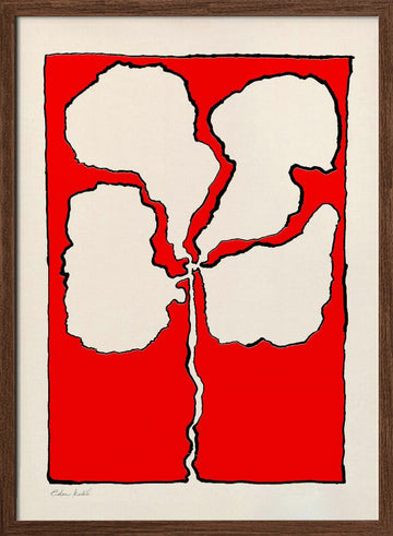 Red Flower | Poster - Walnut Frame Interior