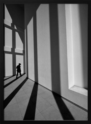 Solitary Man Shadows | Poster - Black Metal Frame Interior