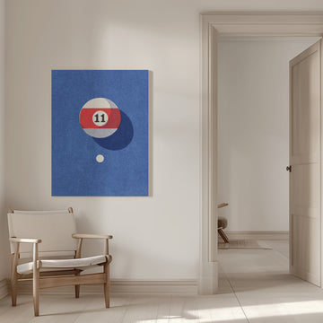 Eleven Striped Pool Ball | Canvas - Room Interior 1