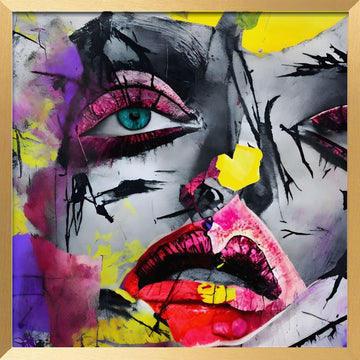 Vibrant Pop Art Woman | Poster - Gold Frame Interior