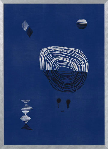 Indigo Night Gaze | Poster - Silver Frame Interior