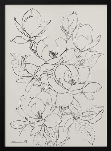 Magnolia Tree | Poster - Black Metal Frame Interior