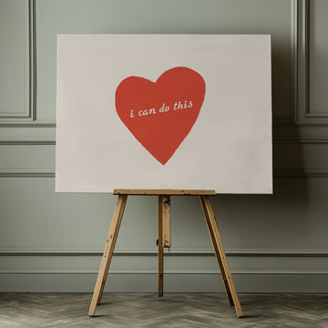 Red Heart Affirmation | Canvas - Room Interior 1