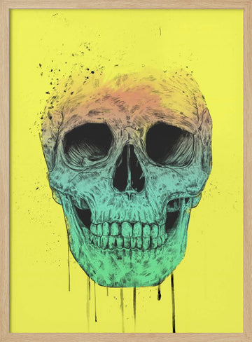 Vibrant Gradient Skull | Poster - Wood Frame Interior