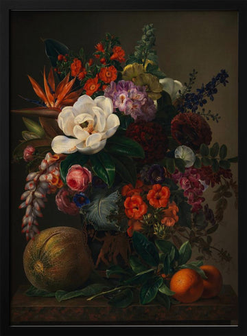 A Vase With Flowers | Poster - Black Metal Frame Interior