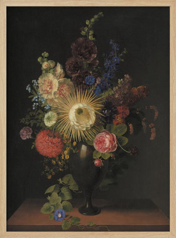 A Porphyry Vase With Cactus Grandiflora and Other Flowers By C. D. Fritzsch | Poster - Wood Frame Interior
