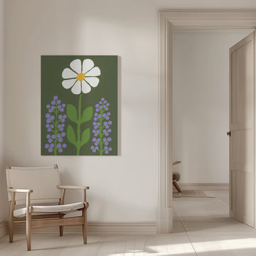 Retro Daisy Garden | Canvas - Room Interior 1