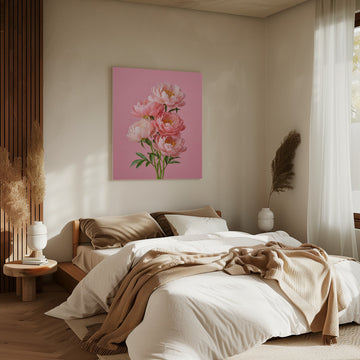 Delicate Pink Peonies | Canvas - Room Interior 2