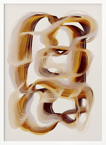 Flowing Amber Paths | Poster - White Frame Interior