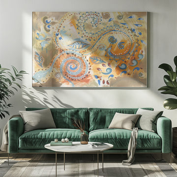 Vibrant Bohemian Paisley Swirls | Poster - Room Interior 1