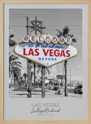 Fabulous Las Vegas Welcome | Poster - Wood Frame Interior