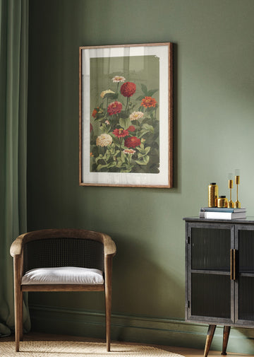 Zinnias By Ellen Thayer Fisher | Poster - Room Interior 2