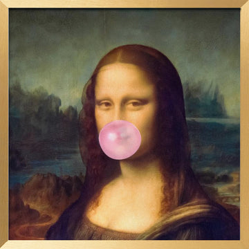 Mona Lisa Bubble Gum | Poster - Gold Frame Interior