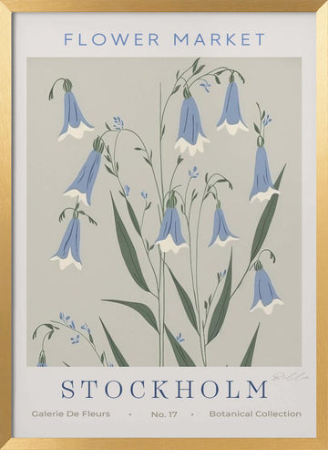 Delicate Bluebell Bloom | Poster - Gold Frame Interior