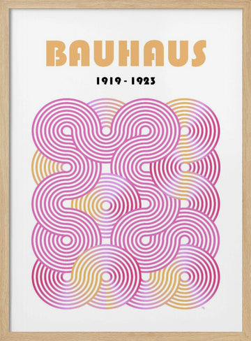 Bauhaus Geometric Lines | Poster - Wood Frame Interior