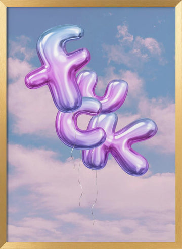 Floating Fuck Balloons | Poster - Gold Frame Interior
