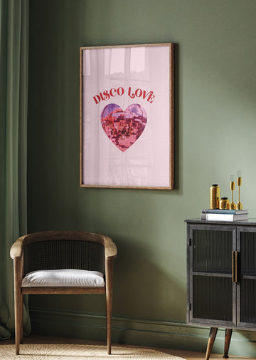 Disco Love Heart | Poster - Room Interior 2