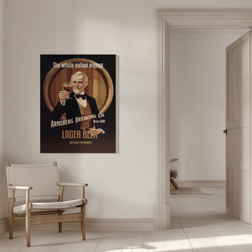 Gentleman Toasting Lager Beer | Canvas - Room Interior 1
