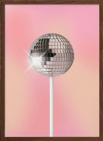 Disco Lollipop | Poster - Walnut Frame Interior