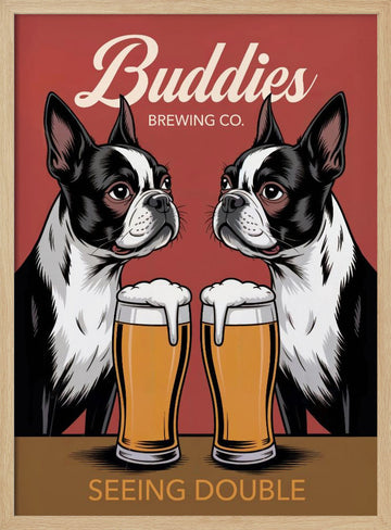 Seeing Double Brew | Poster - Wood Frame Interior
