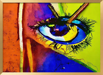 Vibrant Abstract Eye | Poster - Gold Frame Interior