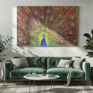 Iridescent Peacock Feathers | Poster - Room Interior 1