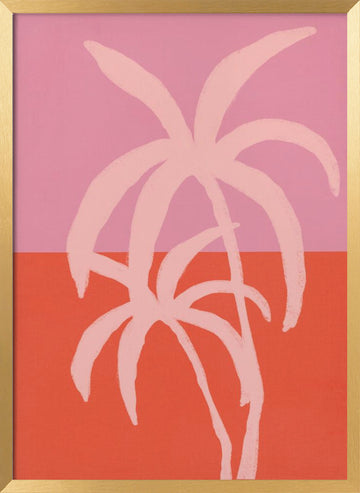 Pastel palms | Poster - Gold Frame Interior