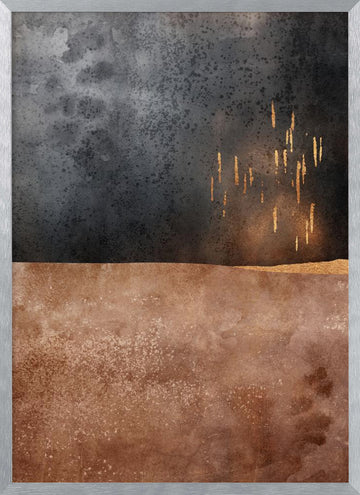 Golden Light Horizon | Poster - Silver Frame Interior