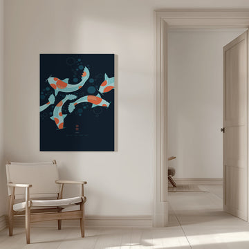 Graceful Koi Swim | Canvas - Room Interior 1