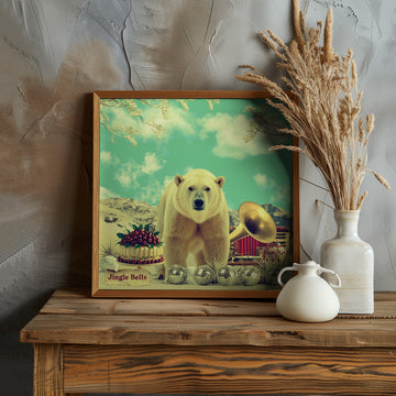 Festive Polar Bear Scene | Poster - Room Interior 1