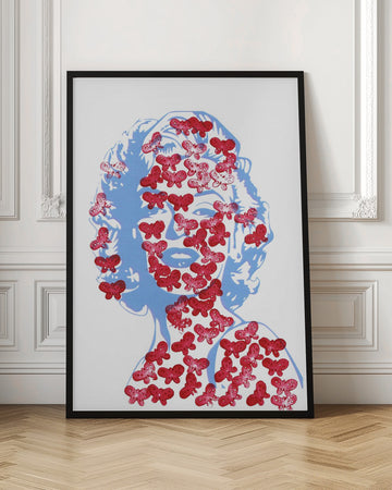 Red Butterfly Portrait | Poster - Room Interior 1