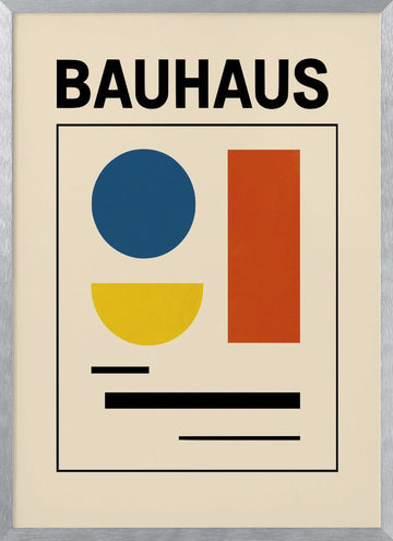 Bauhaus Geometric Shapes | Poster - Silver Frame Interior