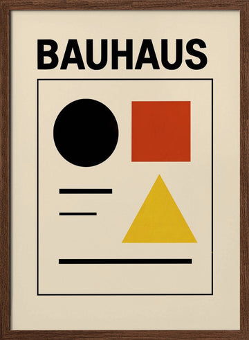 Bauhaus Primary Shapes | Poster - Walnut Frame Interior