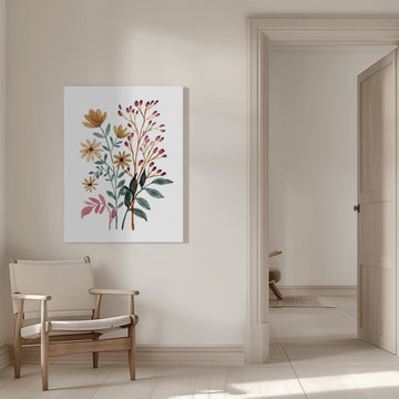 Watercolor Autumn Blooms | Canvas - Room Interior 1