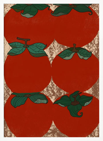 Red Persimmon Harvest | Poster - White Frame Interior