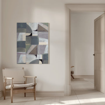 Geometric Patchwork Abstract | Canvas - Room Interior 1