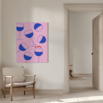 Cheers Pink Wine | Canvas - Room Interior 1