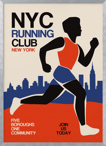 New York City Runner | Poster - Silver Frame Interior