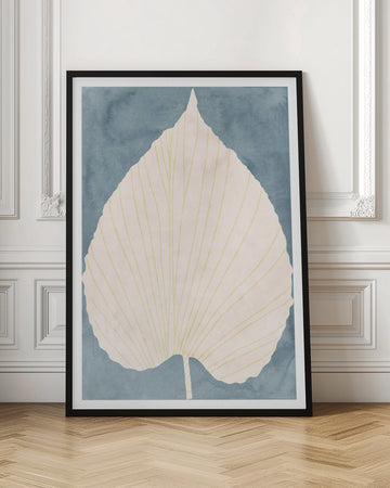 Soft Blue Fan Leaf | Poster - Room Interior 1