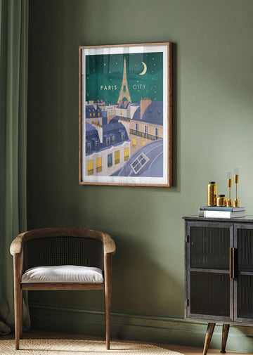 Paris at Night | Poster - Room Interior 2