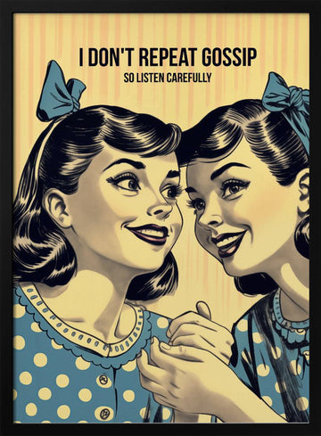 Retro Gossip Girls | Poster - Black Metal Frame Interior