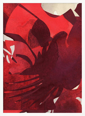 Vibrant Crimson Petals | Poster - White Frame Interior