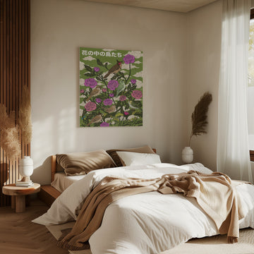 Garden Birds And Roses | Canvas - Room Interior 2