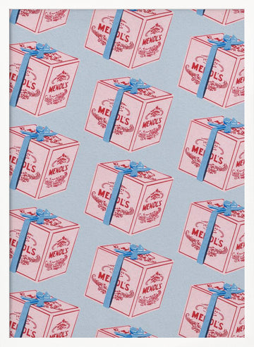 Pastel Gift Box Pattern | Poster - White Frame Interior