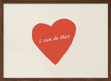 Red Heart Affirmation | Poster - Walnut Frame Interior