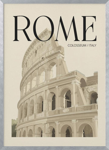 Ancient Rome Colosseum | Poster - Silver Frame Interior