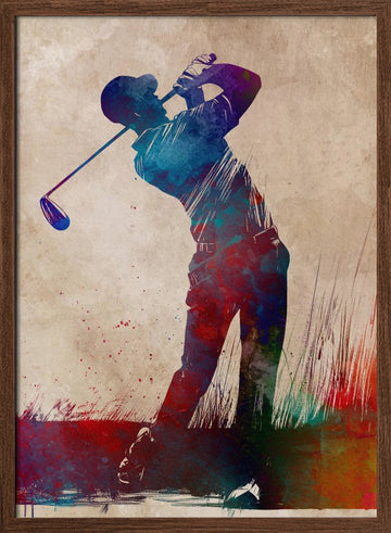Dynamic Golf Swing | Poster - Walnut Frame Interior